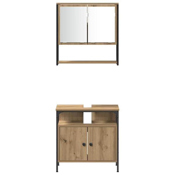 3-tlg Badezimmermöbel Set Artisan Eiche Holzwerkstoff
