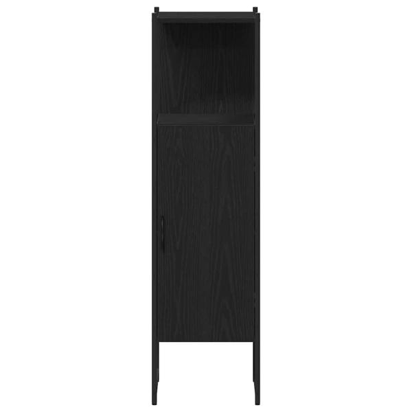 3-teiliges Badezimmermöbel-Set Schwarz-Eiche Holzwerkstoff