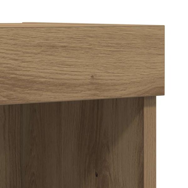 8-teilige TV-Wandkonsole mit LED Artisan Eiche Holzwerkstoff