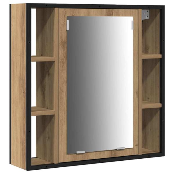 3-teiliges Schminktisch-Set in geräucherter Eiche, engineered Wood