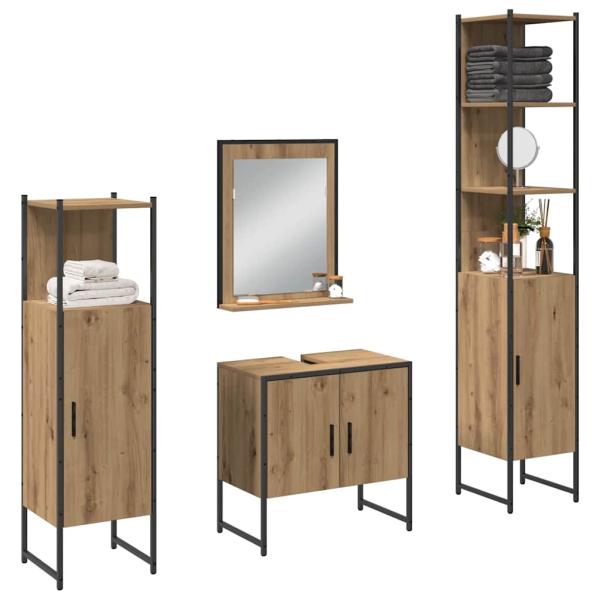4-teiliges Badmöbel Set Artisan Eiche Holzwerkstoff