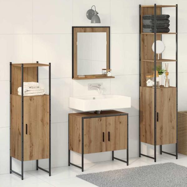4-teiliges Badmöbel Set Artisan Eiche Holzwerkstoff