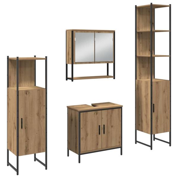 4-teiliges Badezimmermöbel-Set Artisan Eichen-Spanplatte