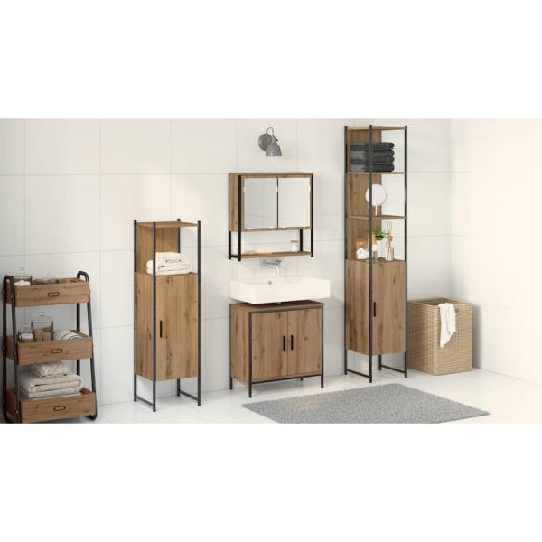 4-teiliges Badezimmermöbel-Set Artisan Eichen-Spanplatte