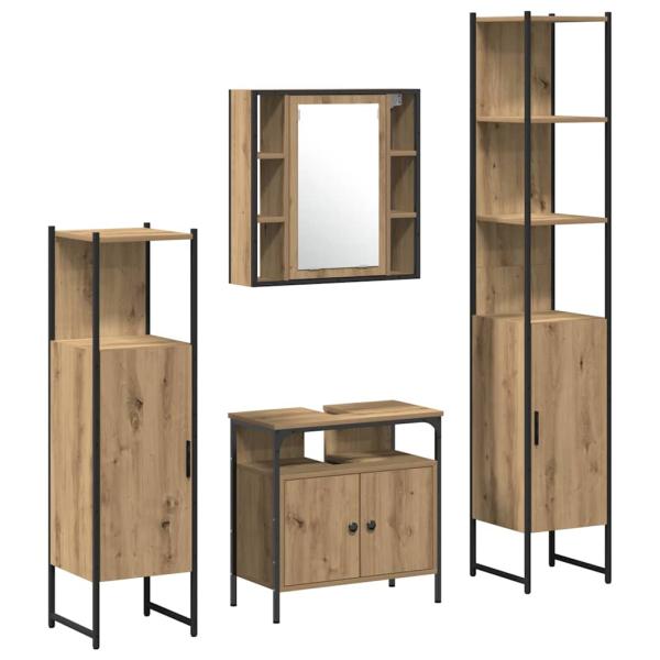 4-teiliges Badezimmermöbel-Set Artisan Eiche Holzwerkstoff