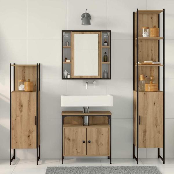 4-teiliges Badezimmermöbel-Set Artisan Eiche Holzwerkstoff
