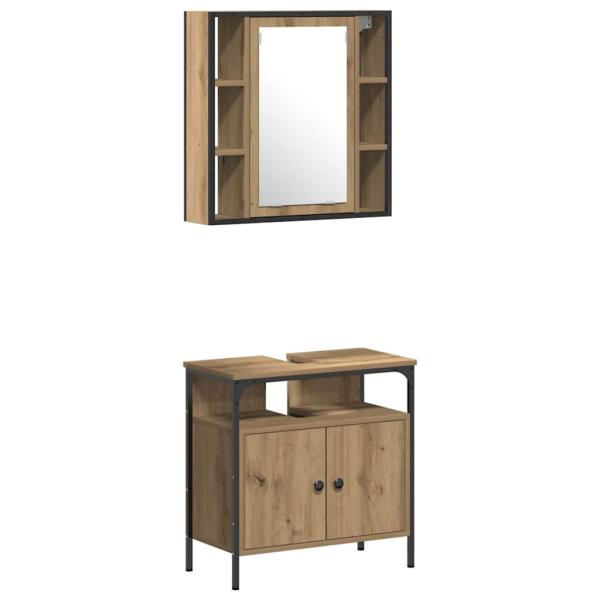 4-teiliges Badezimmermöbel-Set Artisan Eiche Holzwerkstoff