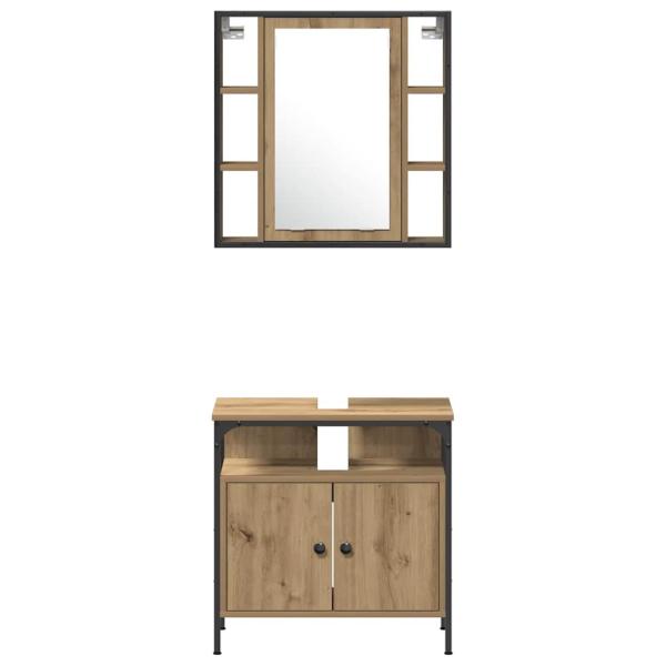 4-teiliges Badezimmermöbel-Set Artisan Eiche Holzwerkstoff