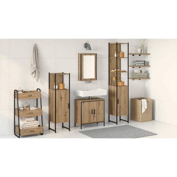 4-teiliges Badezimmermöbel-Set Artisan Eiche Schichtholz