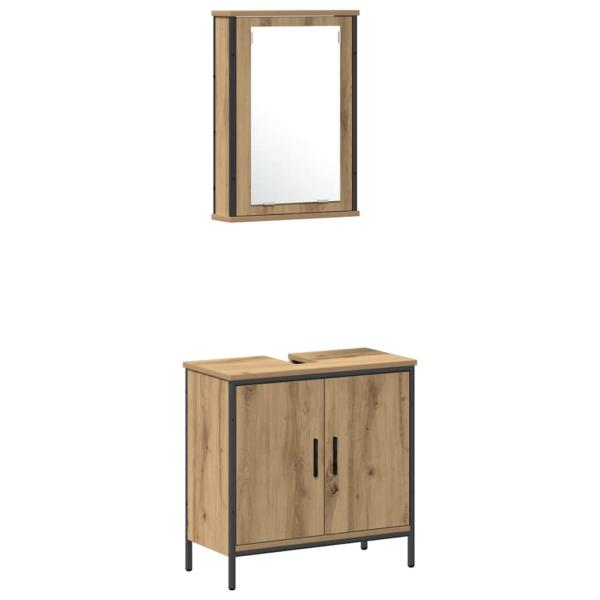 4-teiliges Badezimmermöbel-Set Artisan Eiche Schichtholz