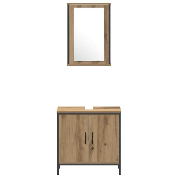4-teiliges Badezimmermöbel-Set Artisan Eiche Schichtholz