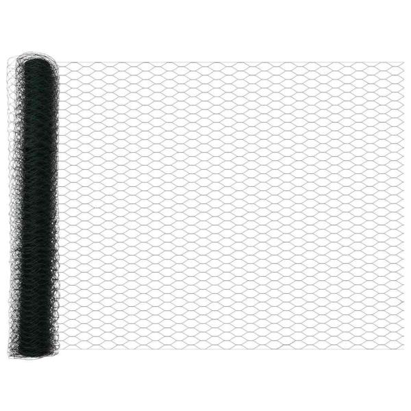 Zaunpfosten 11 Stk U-Kanal Grün 100 cm Stahl, Sechseckzaun Grün 1x50 m Stahl