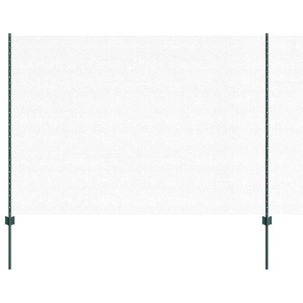 Zaunpfosten 11 Stück U-Profil Grün 160 cm Stahl, Sechseckzaun Grün 1,6x50 m Stahl