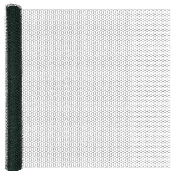 Zaunpfosten 11 Stück U-Profil Grün 160 cm Stahl, Sechseckzaun Grün 1,6x50 m Stahl