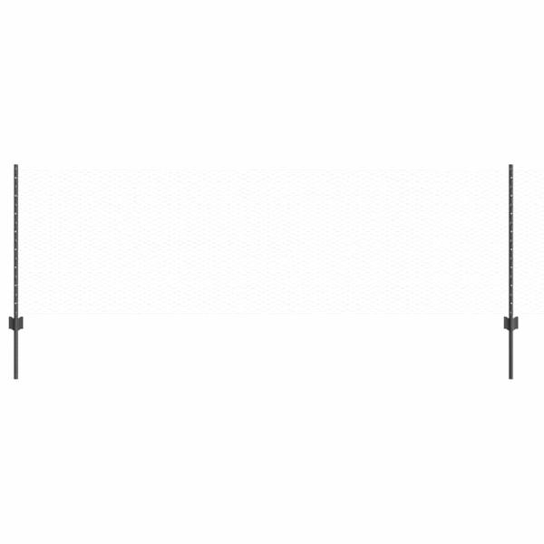 Zaunpfosten 11 Stück U-Kanal Grau 80 cm Stahl, Sechseckzaun Grau 0.8x50 m Stahl