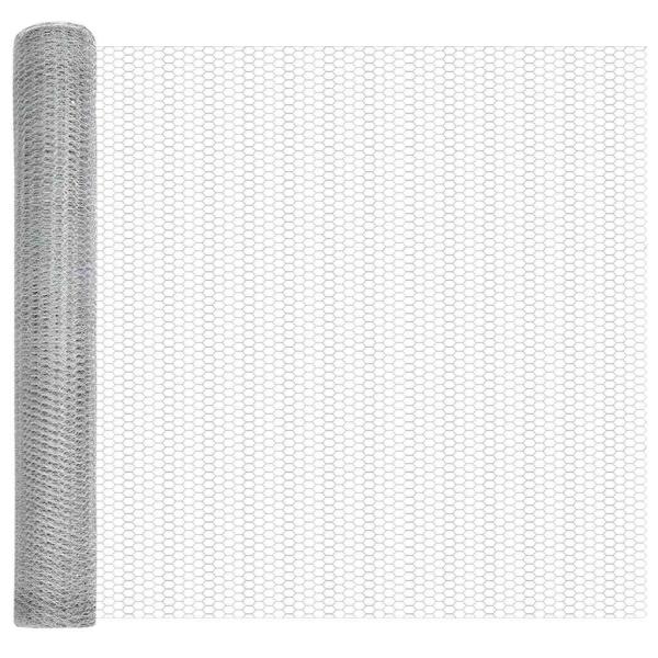 Zaunpfeiler 10 Stück U-Kanal 120 cm Feuerverzinkter Stahl, Sechseckiger Zaun 1x50 m Feuerverzinkter Stahl