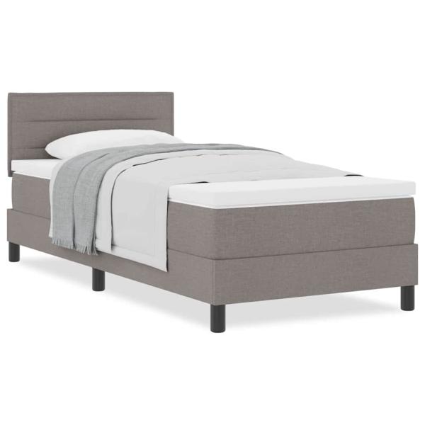 Boxspringbett mit Matratze Taupe 80x200 cm Stoff