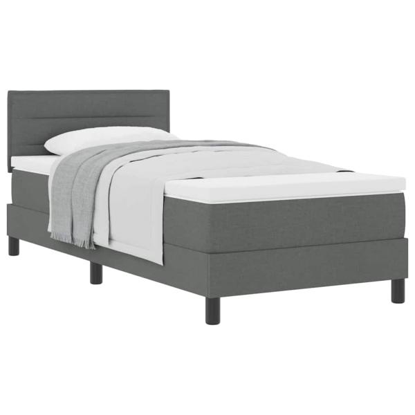 Boxspringbett mit Matratze Dunkelgrau 90x190 cm Stoff