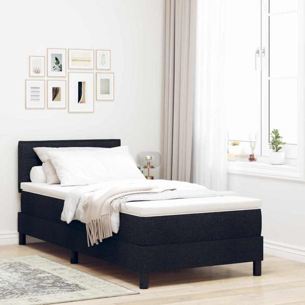 ARDEBO.de - Boxspringbett mit Matratze Schwarz 90x190 cm Stoff