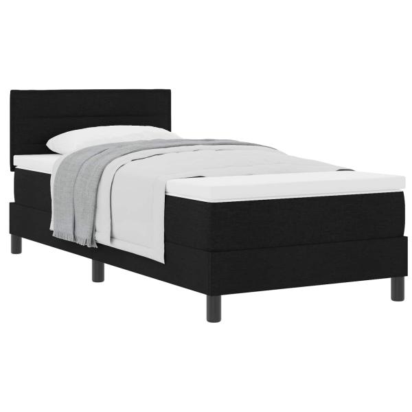 Boxspringbett mit Matratze Schwarz 90x190 cm Stoff