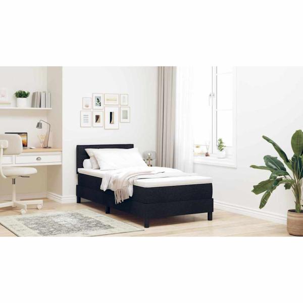 Boxspringbett mit Matratze Schwarz 90x190 cm Stoff