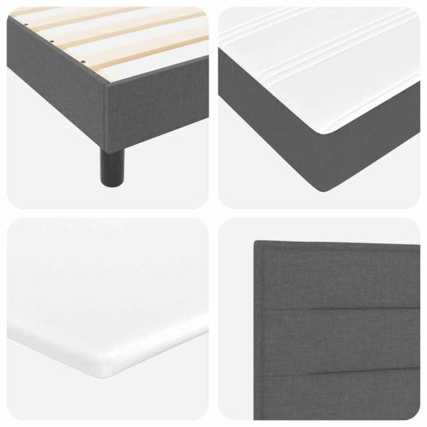 Boxspringbett mit Matratze Dunkelgrau 90x200 cm Stoff