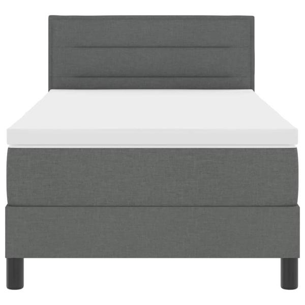 Boxspringbett mit Matratze Dunkelgrau 90x200 cm Stoff