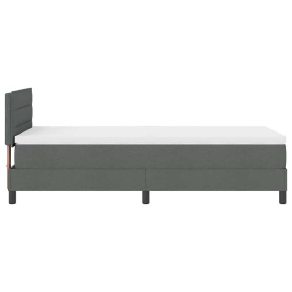 Boxspringbett mit Matratze Dunkelgrau 90x200 cm Stoff