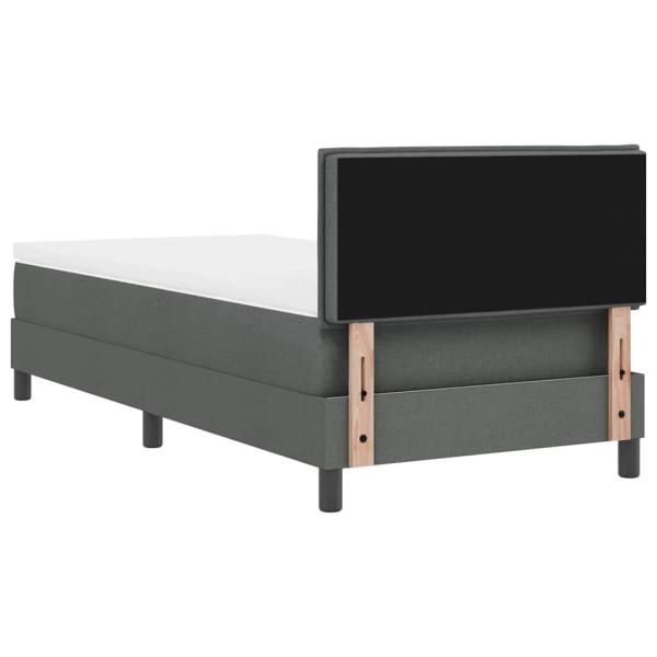 Boxspringbett mit Matratze Dunkelgrau 90x200 cm Stoff