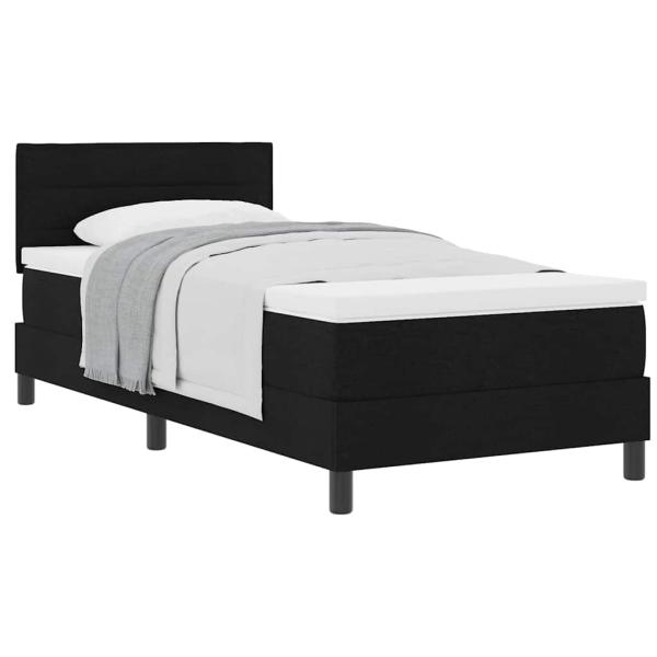 Boxspringbett mit Matratze Schwarz 90x200 cm Stoff