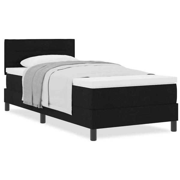 Boxspringbett mit Matratze Schwarz 90x200 cm Stoff