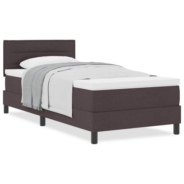 Boxspringbett mit Matratze Dunkelbraun 90x200 cm Stoff
