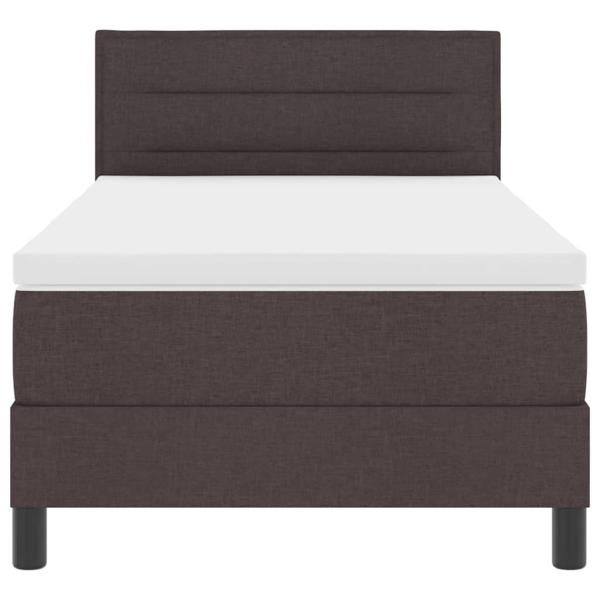 Boxspringbett mit Matratze Dunkelbraun 90x200 cm Stoff