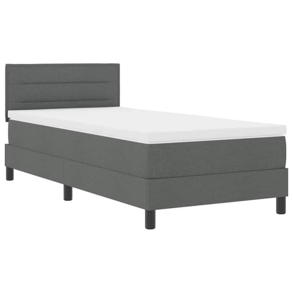 Boxspringbett mit Matratze Dunkelgrau 100x200 cm Stoff