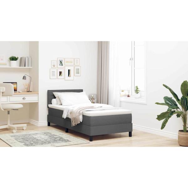 Boxspringbett mit Matratze Dunkelgrau 100x200 cm Stoff