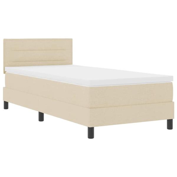 Boxspringbett mit Matratze Beige 100x200 cm Stoff