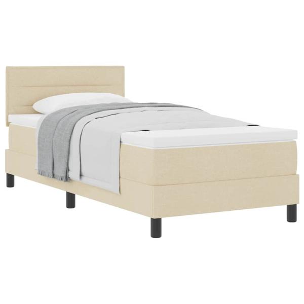 Boxspringbett mit Matratze Beige 100x200 cm Stoff