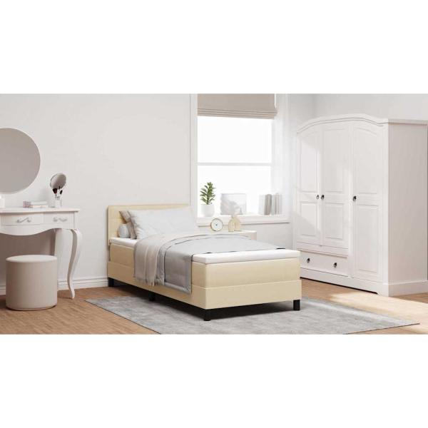 Boxspringbett mit Matratze Beige 100x200 cm Stoff