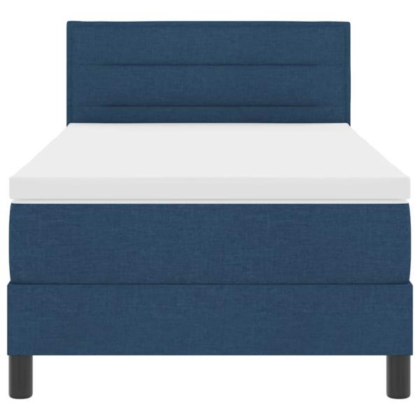 Boxspringbett mit Kopfteil Blau 100 x 200 cm Stoff