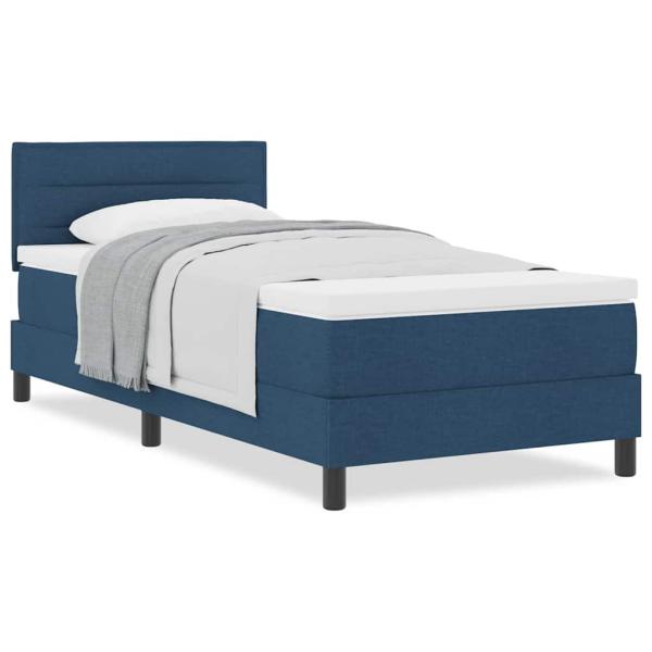 Boxspringbett mit Matratze Blau 100x200 cm Stoff