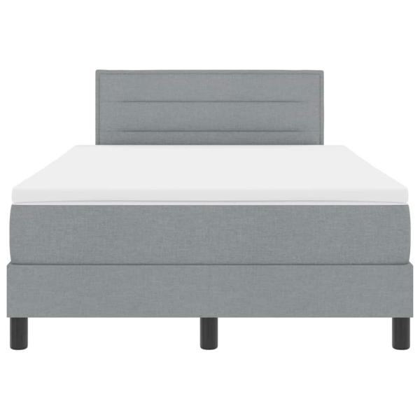 Boxspringbett mit Matratze Hellgrau 120x190 cm Stoff