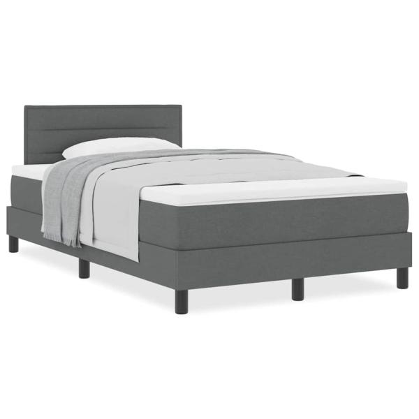 Boxspringbett mit Matratze Dunkelgrau 120x190 cm Stoff