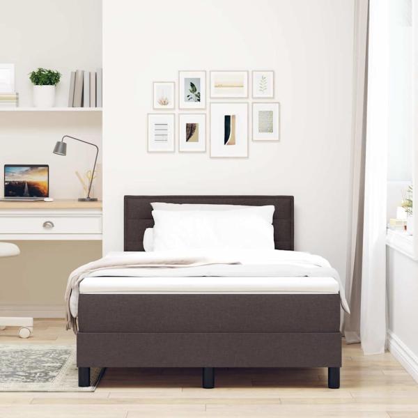Boxspringbett mit Matratze Dunkelbraun 120x190 cm Stoff