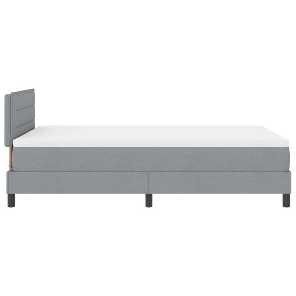 Boxspringbett mit Matratze Hellgrau 120x200 cm Stoff