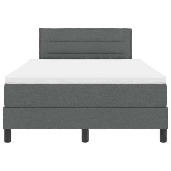 Boxspringbett mit Matratze Dunkelgrau 120x200 cm Stoff