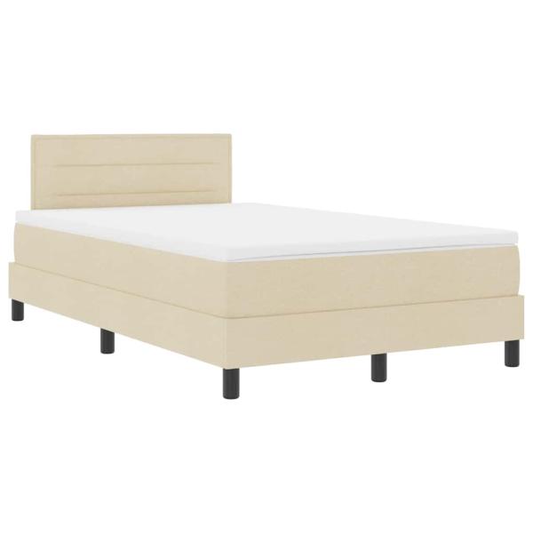 Boxspringbett mit Matratze in Creme 120x200 cm Stoff