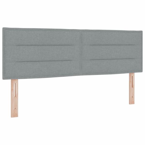 ARDEBO.de - Boxspringbett mit Matratze Hellgrau 140x190 cm Stoff
