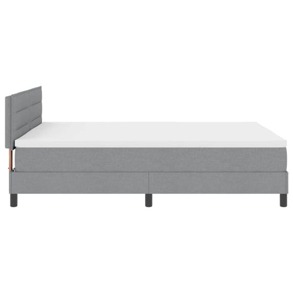 Boxspringbett mit Matratze Hellgrau 140x190 cm Stoff