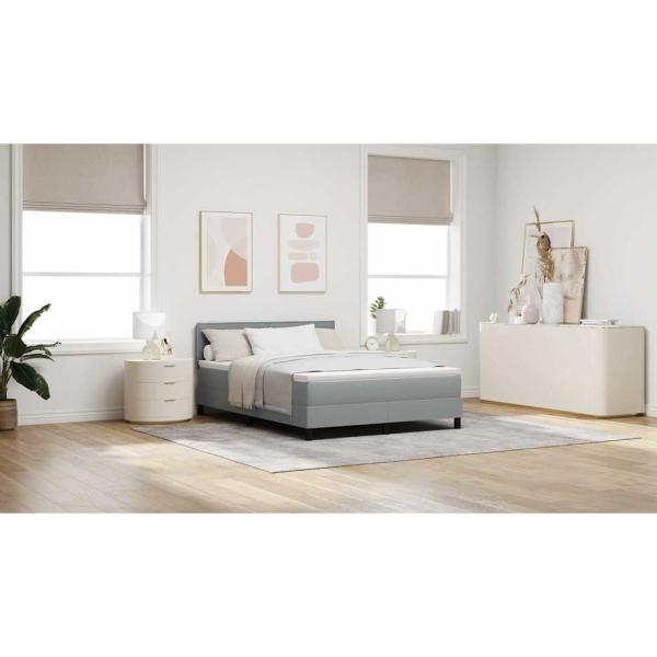 Boxspringbett mit Matratze Hellgrau 140x190 cm Stoff