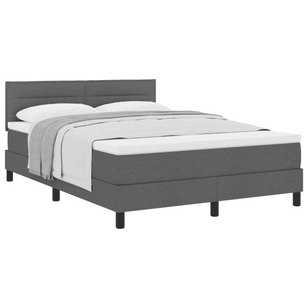 Boxspringbett mit Matratze Dunkelgrau 140x190 cm Stoff